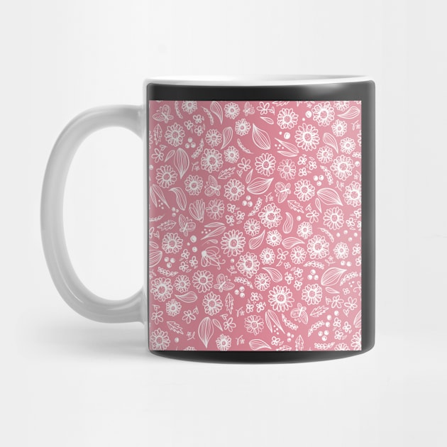 Floral Sketch Pink by MSBoydston